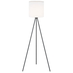 Lampa stojąca z białym abażurem na czarnym trójnogu Argon 4084 Hilary E27 143cm