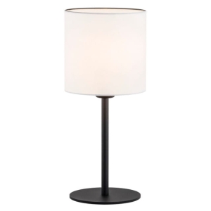 Lampa stołowa nocna czarna noga biały abażur Argon 4081 Hilary E27 48cm x 20cm