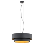 Lampa wisząca z czarno-złotym kaskadowym abażurem Argon 1411 Foxy 3xE27 45cm