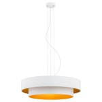 Lampa wisząca z biało-złotym kaskadowym abażurem Argon 1410 Foxy 3xE27 45cm