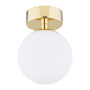 Lampa sufitowa szklana kula na złotej podstawie Argon 4004 Flavio E14
