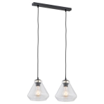 Lampa wisząca dwa szklane klosze na listwie Argon 854 Decorato 2xE27