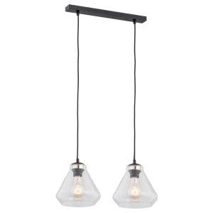 Lampa wisząca dwa szklane klosze na listwie Argon 854 Decorato 2xE27