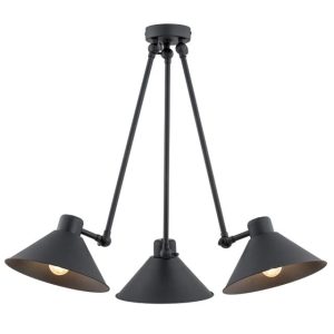 Lampa sufitowa trzy klosze na ramionach z przegubami Argon 1452 Altea 3xE27 czarny