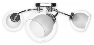 Lampa sufitowa z podwójnymi szklanymi kloszami na chromowanych ramionach Lemir O2043 P3 CH Dexy 3xE27