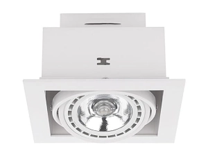Biała lampa sufitowa podtynkowa wpuszczana kwadrat Nowodvorski 9575 Downlight ES111 19cm