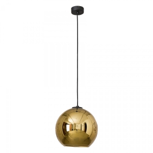 Lampa wisząca z okrągłym złotym lustrzanym kloszem Nowodvorski 9057 Polaris E27 25cm x 150cm