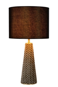 Czarna lampa stołowa z podstawą stożkiem i czarnym abażurem  Lucide 10501/81/30 Extravaganza E27 47cm