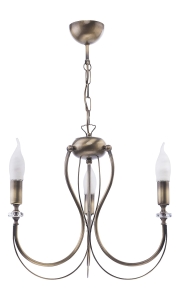 Mosiężny patynowany żyrandol świecznikowy z kryształkami Jupiter 1633 Melani 3xE14 48cm