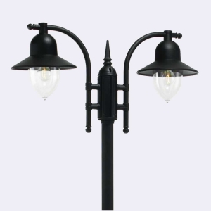 Biała podwójna zewnętrzna latarnia oświetleniowa Norlys 372W Como 2xE27 IP54 182-249cm