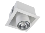 Biała lampa podtynkowa kwadratowa z ramką i regulowanym reflektorem Nowodvorski 8936 Eye Mod I GU10