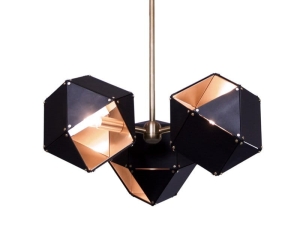 Designerska lampa wisząca z foremnymi kloszami Step Into Design ST-8861-3 New Geometry 3xE14 45cm x 250cm czarny