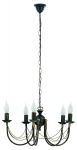 Czarny klasyczny świecznikowy żyrandol na łańcuchu z elementami złota Nowodvorski 205 Ares V 5xE14 50cm x 100cm