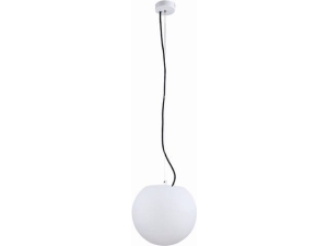 Zewnętrzna lampa wisząca biała świecąca kula na taras Nowodvorski 9751 Cumulus S E27 IP65 30cm x 140cm