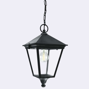 Biała zewnętrzna lampa wisząca Norlys 493A/W London E27 IP54 30cm x 110cm