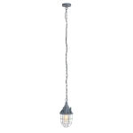 Szara industrialna lampa wisząca obudowany klosz Mexlite 7890GR Ebbe E27 17cm
