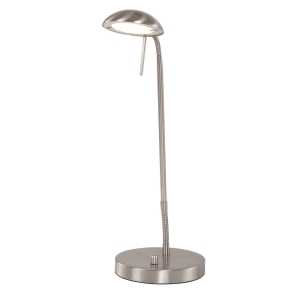 Srebrna klasyczna regulowana lampa biurkowa Mexlite 7502ST Biron LED 6W 3000K 52cm