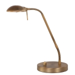 Złota klasyczna regulowana lampa biurkowa Mexlite 7502BR Biron LED 6W 3000K 52cm