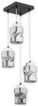 Czarna lampa wisząca z chromowanymi kloszami walcami Lemir O2965 W4 CZA + CH Meru 4xE27