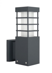 Popielata zewnętrzna lampa ścienna SU-MA RADO II K DG Rado E27 IP54