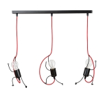 Lampa wisząca nowoczesna trzy ludziki trzymające przewód żarówkę Emibig 537/3 Bobi 3 Black 3xE27