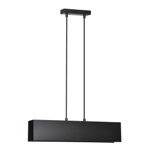 Lampa wisząca podłużna listwa czarna Emibig 672/2 Gentor 2 Black 2xE27 48cm