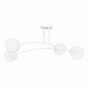 Biała szeroka lampa sufitowa z szklanymi kulami Emibig 671/4 Pregos 4 White 4xE14 60cm