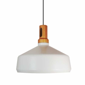 Lampa wisząca biały klosz z elementem drewnianym Step Into Design ST-5097A Nordic Woody E27 35cm x 232cm