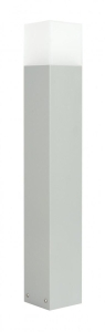 Srebrny słupek oświetleniowy SU-MA CB-MAX 700 AL Cube Max E27 IP44 70cm