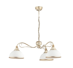 Żyrandol w kolorze starego złota z białymi kloszami Jupiter 1170 Xsara 3xE27 74cm