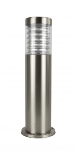 Srebrny słupek oświetleniowy SU-MA 91065L-500 Joy E27 IP44 50cm