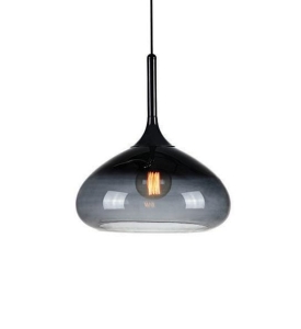 Lampa wisząca czarna minimalistyczna obły szklany klosz z ciemnym gradientem MarkSlojd 106394 Cooper 40cm
