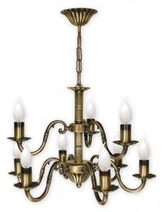 Piętrowy mosiężny patynowany żyrandol świecowy Lemir O1007/W9 Prima 9xE14 55cm