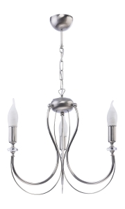 Srebrny żyrandol świecznikowy z kryształkami na łańcuchu Jupiter 1687 Melani 3xE14 48cm