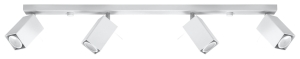 Biała listwa z czterema prostokątnymi reflektorami Sollux Lighting SL.0463 Merida 4xGU10 80cm