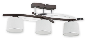 Lampa sufitowa w kolorze wenge i chromu Lemir O2283 W3 RW Astred 3xE27