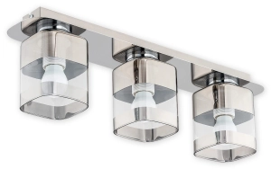 Chromowana lampa sufitowa z trzema szklanymi kloszami Lemir O2613 P3 CH Chroms 3xE27