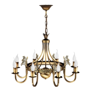 Duży klasyczny mosiężny patynowany żyrandol Jupiter 278 Korona 8xE14 67cm