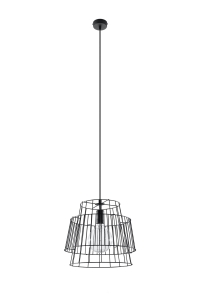 Czarna lampa wisząca z drucianym kloszem Sollux Lighting SL.0663 Gate E27 35cm