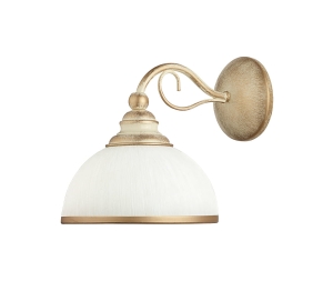 Kinkiet stare złoto z szklanym białym kloszem Jupiter 1173 Xsara E27