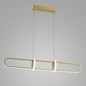 Podłużna złota obła lampa wisząca Italux PND-29772750-1A-GD Cerrila LED 31,2W 1300LM 3000K 90cm x 120cm