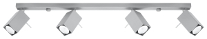 Szara listwa z czterema prostokątnymi reflektorami Sollux Lighting SL.0461 Merida 4xGU10 80cm