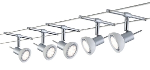 System linkowy Sheela max. 5x10W GU5,3 Chrom Mat/Opal 230/12V 60VA Metal/Szkło Paulmann PL94136