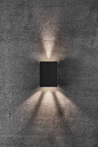 Zewnętrzna lampa ścienna Kinkiet na elewację Nordlux 2019041003 Fold 10 LED 2x2,7W 3000K IP54 14,8cm x 10,5cm czarna trzy typy przesłon