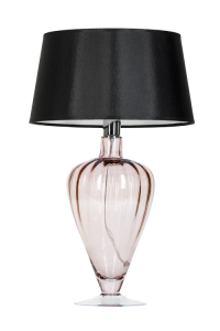 Lampa nocna stołowa szklana miedziana podstawa i czarno biały abażur 4Concepts L046411502 Oxford E27 49cm x 30cm