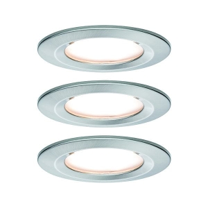 Oprawa do wbudowania NOVA COIN LED DIM stała zestaw 3x6W 470lm 78mm 2700K IP44 230V szczotkowane żelazo Paulmann PL93494