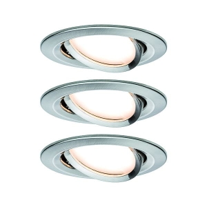 Oprawa do wbudowania NOVA COIN LED DIM wychylna 6W 470lm 84mm 2700K IP23 230V szczotkowane żelazo Paulmann PL93483