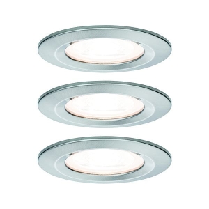 Oprawa do wbudowania NOVA LED DIM stała zestaw 3xGU10 6.5W 460lm 78mm 2700K IP44 230V szczotkowane żelazo Paulmann PL93476