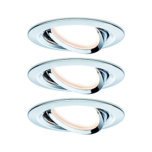 Oprawa do wbudowania NOVA LED DIM wychylna 3xGU10 6.5W 460lm 84mm 2700K IP23 230V chrom Paulmann PL93470