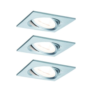 Oprawa do wbudowania NOVA LED wychylna zestaw GU10 6.5W 460lm 84x84mm 2700K 230V aluminium Paulmann PL93438